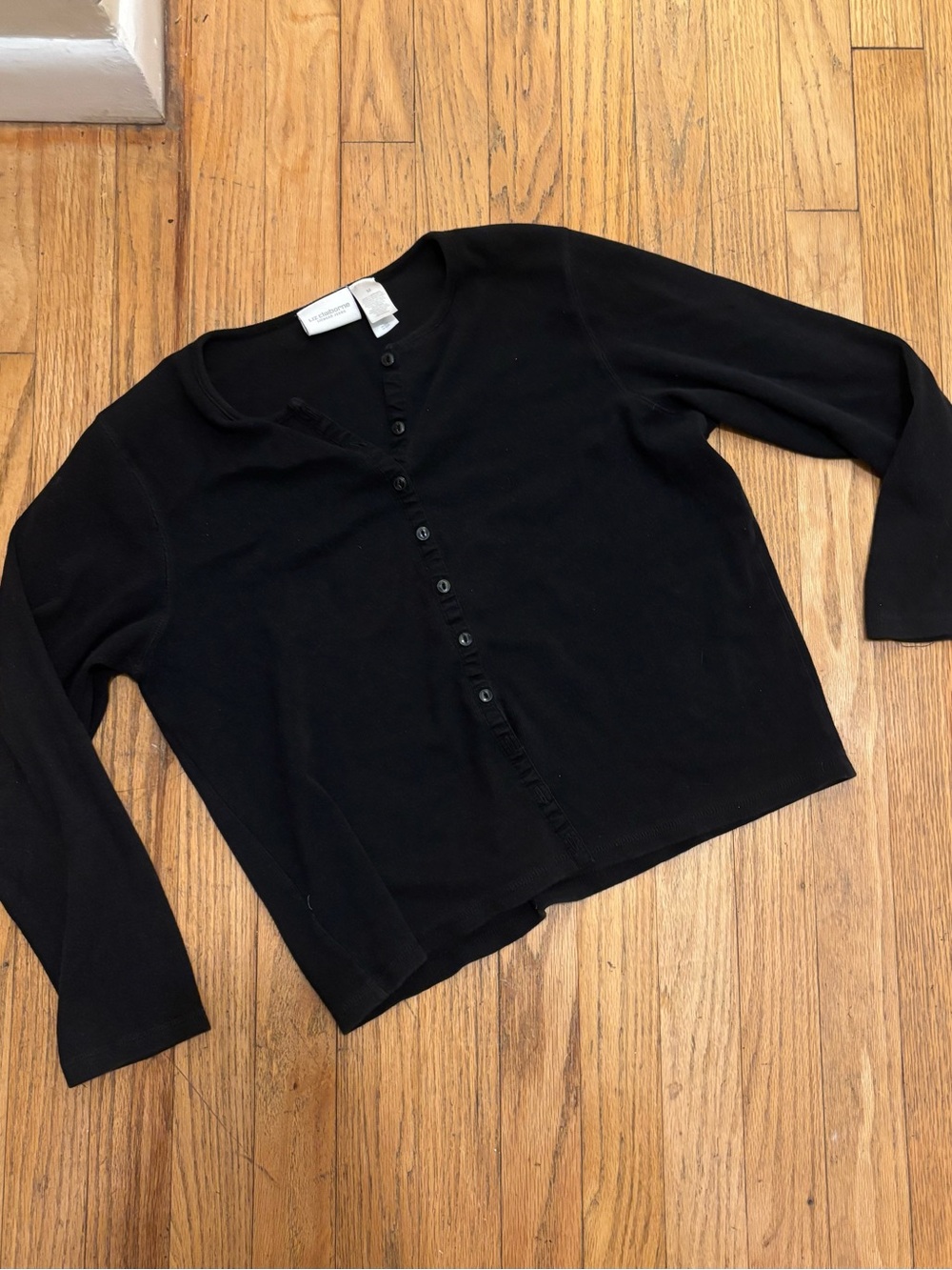 Liz Claiborne Black Button-Up Women's Cardigan